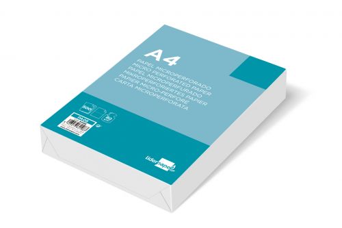 Papel liderpapel din a4 80 gr branco microperfurado em duas partes iguais embalagem de 500 folhas , Liderpapel , 64198 , 8423473641983